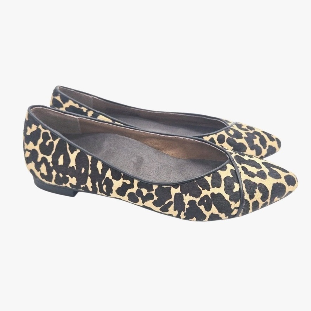 Vionic Flats Caballo Women's Size 7 Shoes Leopard Calf Hair Slip On Loafers